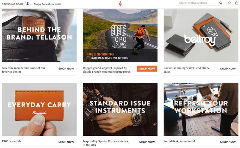 Huckberry Homepage