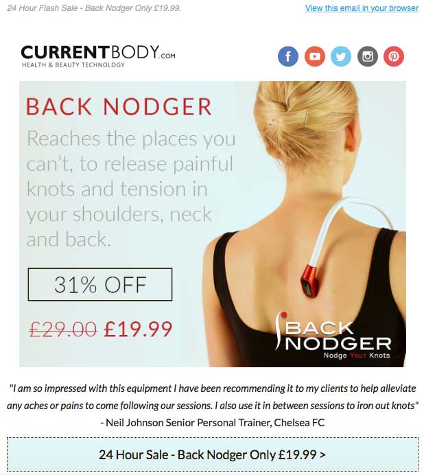Great example of a perfectly timed email