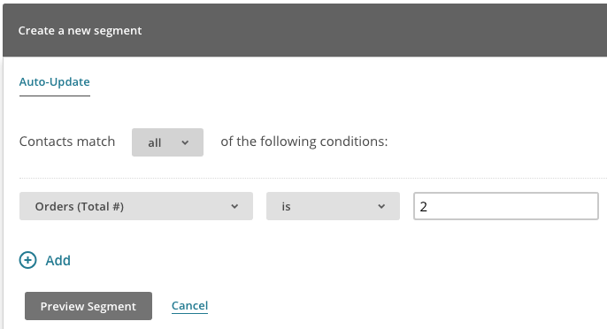 How to segment Mailchimp to view multiple order customers