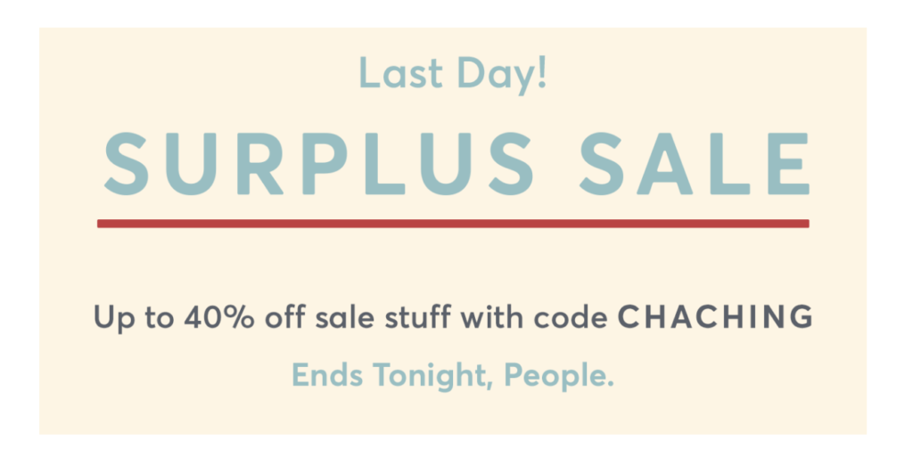Ad for surplus sale