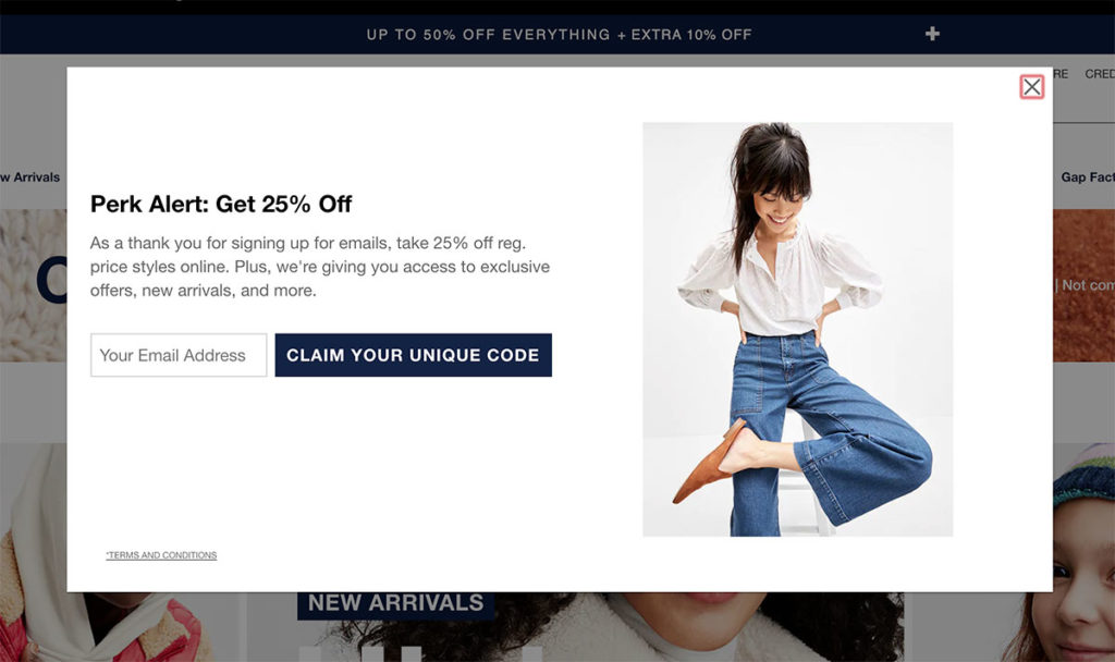 Generic ecommerce popups