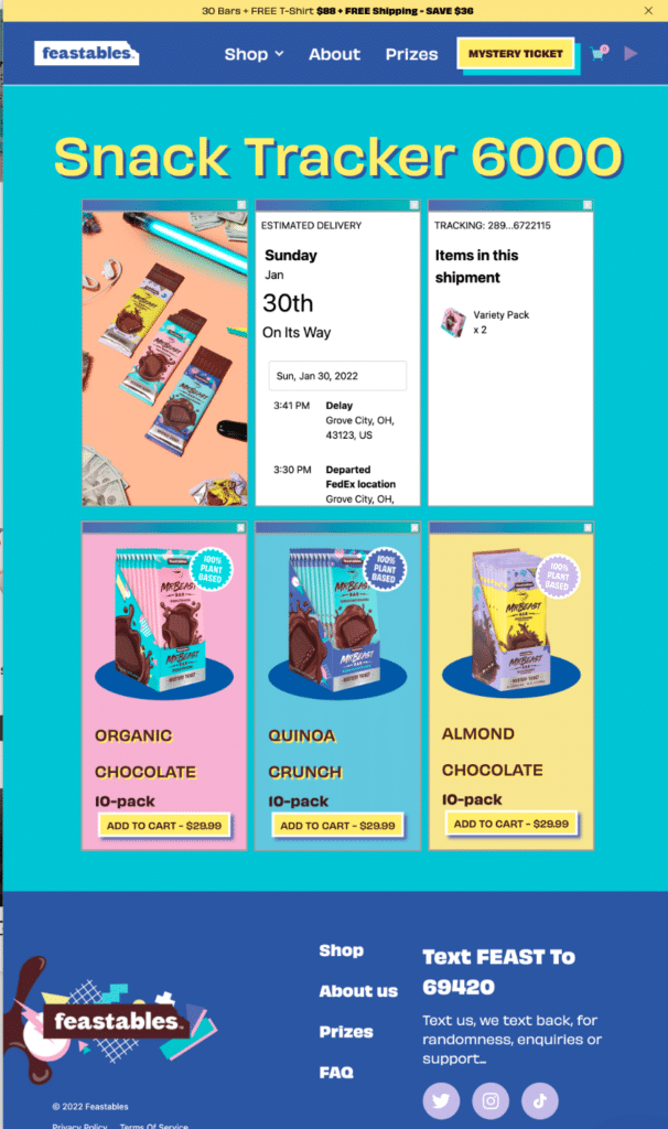 Wonderment Order Tracking Pages