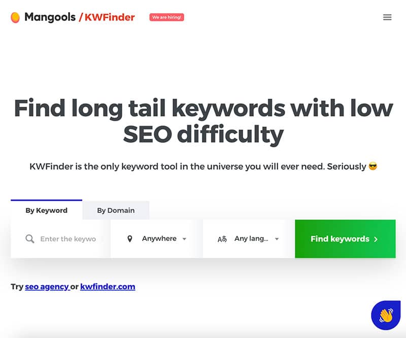 Keyword Finder by Mangools
